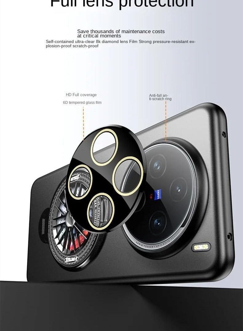 general Protective Case Compatible Vivo X100 Pro 5G with Ring Stand 【Wireless Charging Support】 Hard PC Matte Back Cover Magnetic Stand - Image 5