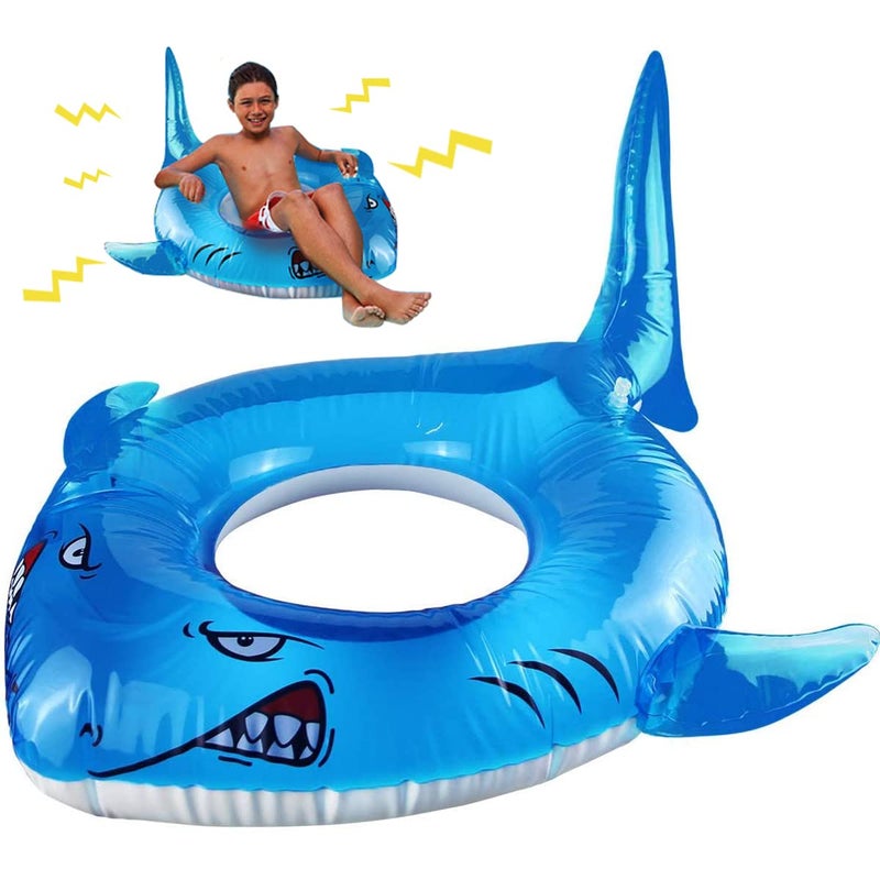 LAFALA Pool Floats Kids Shark Floaties Inflatable Pool Swim Lounger Raft Summer Swimming Ring Pool Toys for Adults Kids - Image 2