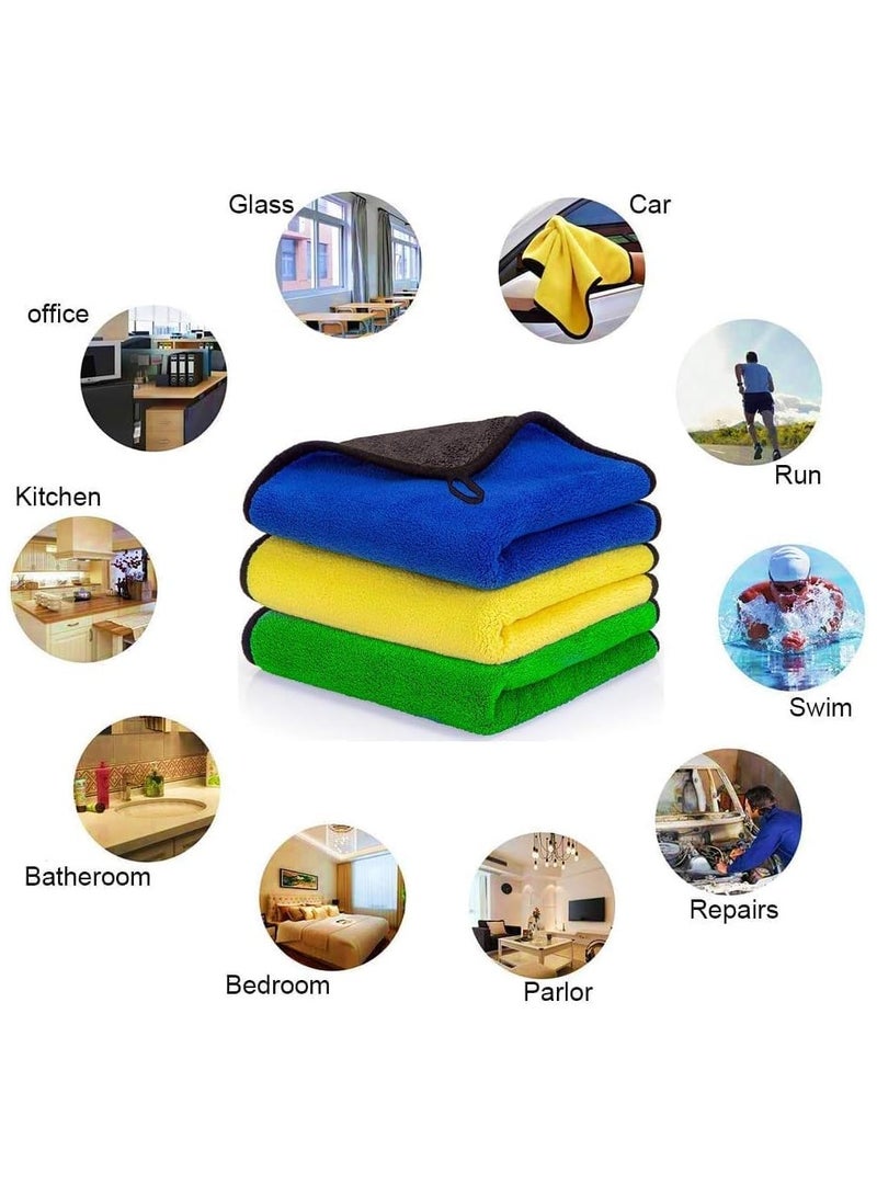 Pack Of 3 Car Window Screen Kitchen Drying Cleaning Microfiber Towel 40x30cm - Image 5