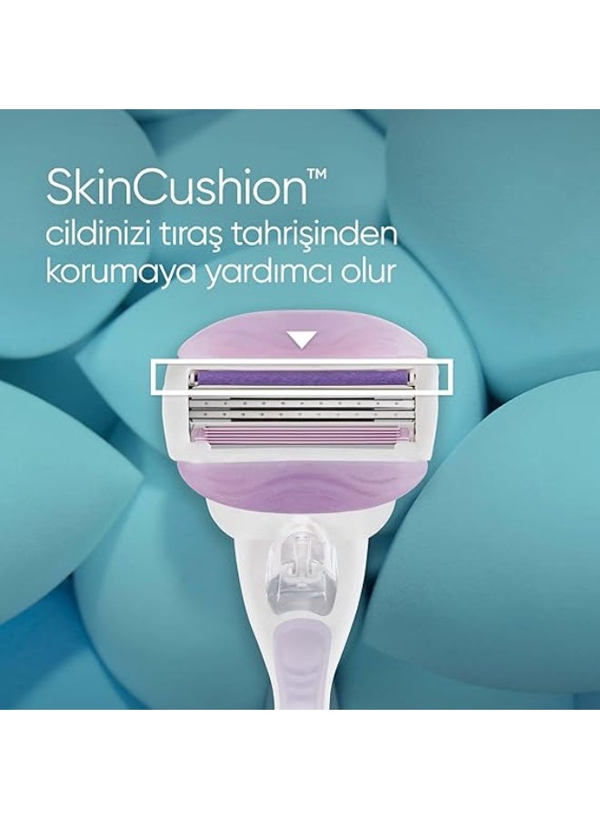 ماكينة حلاقة بريز 2 في 1 بمقبض للنساء مع شفرتين قابلتين للتعبئة - Image 4