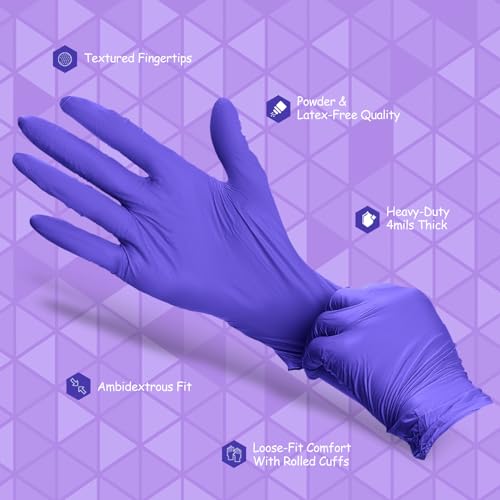 PEIPU PElPU Nitrile Gloves,Disposable cleaning,(X-Large, 100-Count) Powder Free, Latex Free,Ultra-Strong,Food Handling Use, Single Use, Non-SterileProtective Gloves - Image 5