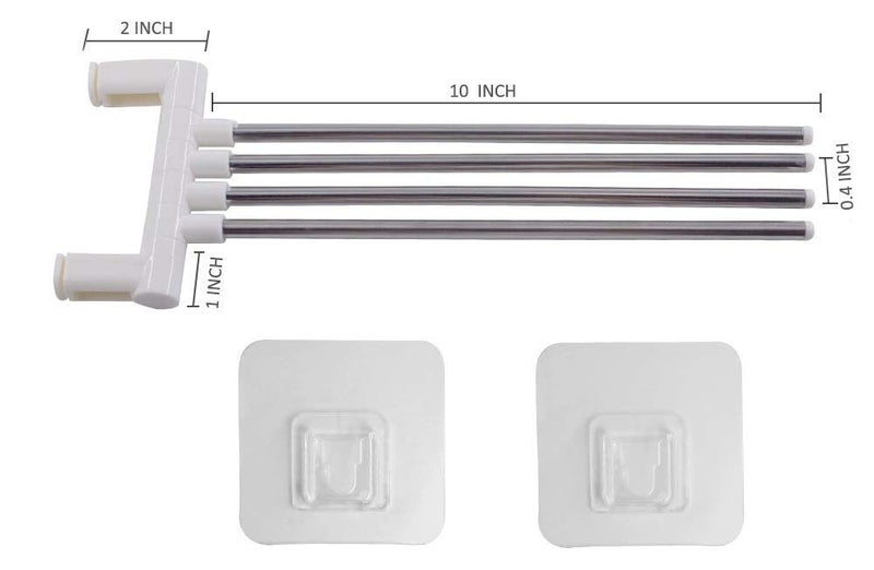 LNT Stainless Steel Self Adhesive 4 Arm Bathroom Swing Hanger Towel RackHolder for BathroomTowel StandRotating Towel RackBathroom AccessoriesTowel Rods for Bathroom and Kitchen - Image 4
