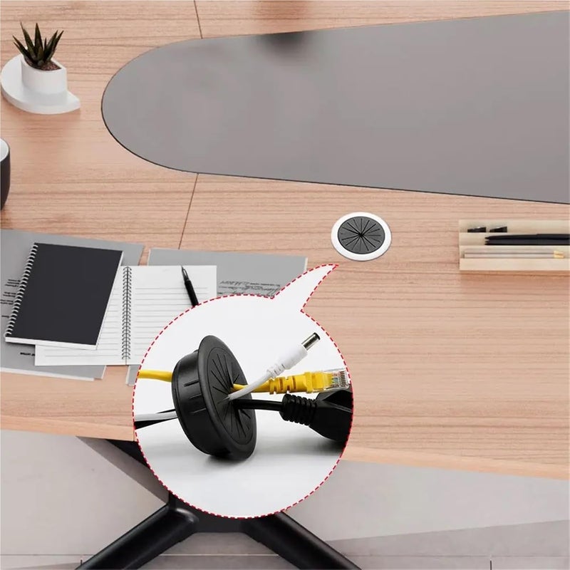 Brown Cable Grommet 18 Pack Desk Hole Cover Wire Organizer for Home Office Computer - Image 5