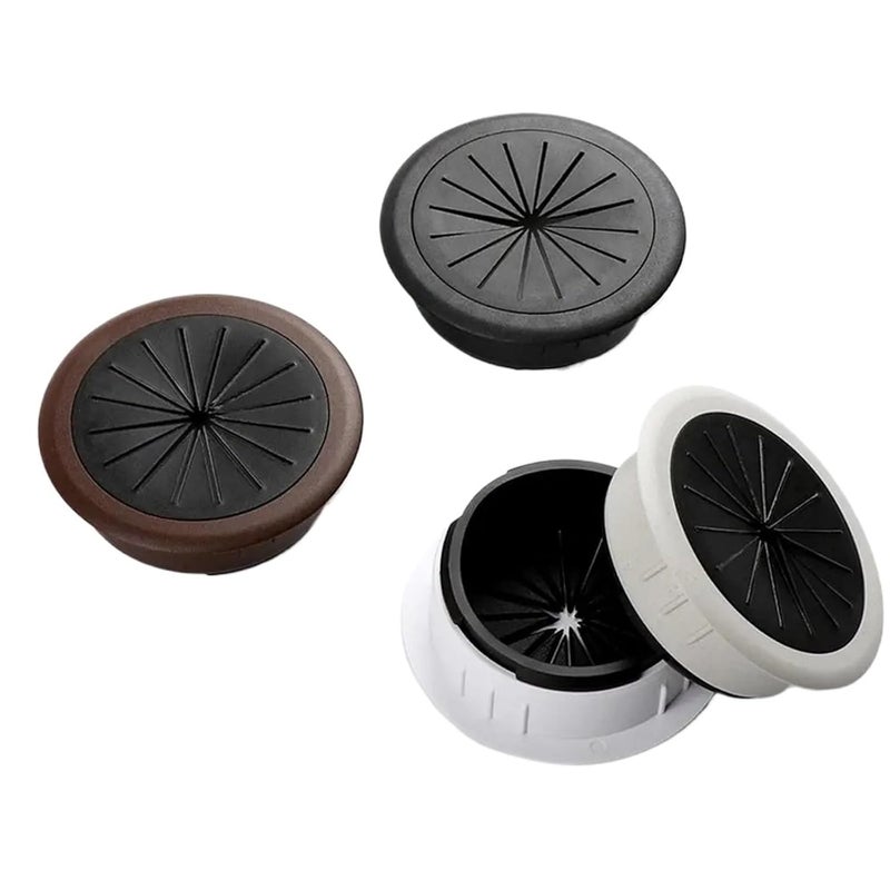 Brown Cable Grommet 18 Pack Desk Hole Cover Wire Organizer for Home Office Computer - Image 1