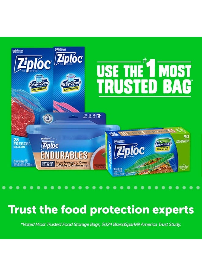 Ziploc Sandwich Bags with EasyGuide Texture, Plastic Storage Bags with Grip 'N Seal Technology, 90 Count - Image 4