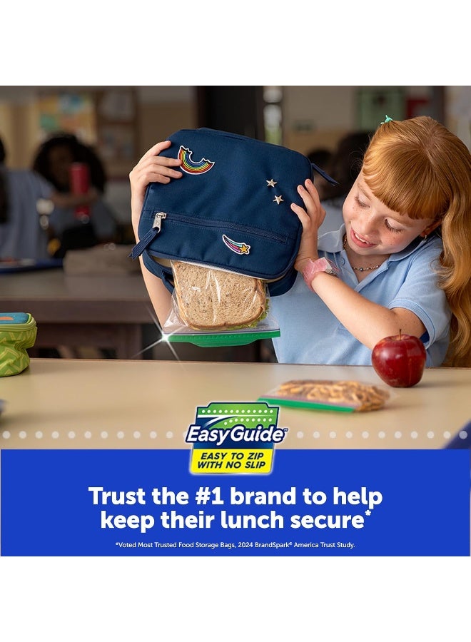 Ziploc Sandwich Bags with EasyGuide Texture, Plastic Storage Bags with Grip 'N Seal Technology, 90 Count - Image 2