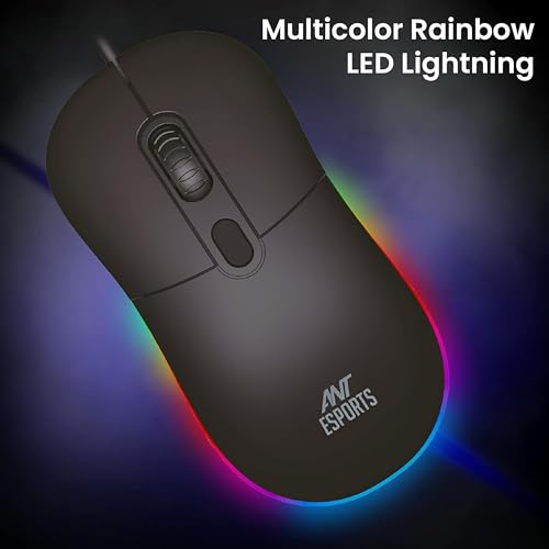 Ant Esports GM40 Wired Optical Gaming Mouse with RGB LED, Lightweight and Ergonomic Design, DPI Upto 2400, Compatible with Windows and Mac - Image 2