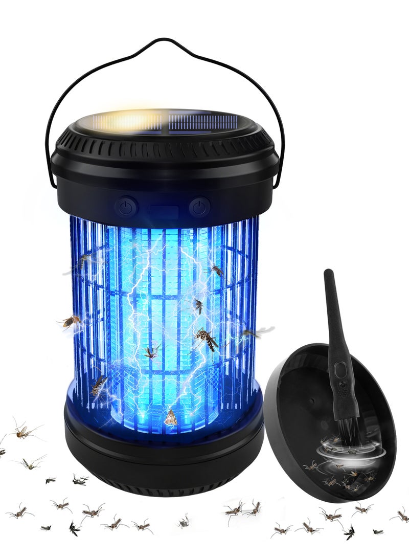Xkimos Solar-Powered Mosquito Killer lamp 20W Fly and Insect Killer UV Light Electric Bug Zapper,2000V Electric Mosquito Killer Fly Killer Wasp Killer with Removable Tray and Cleaning Brush for Home, Kitchen, Backyard, Camping - Image 1