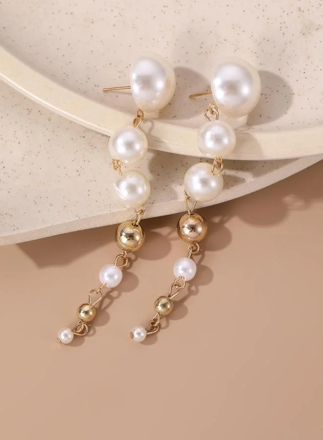 تايك تو Faux Pearl Dangle Earrings