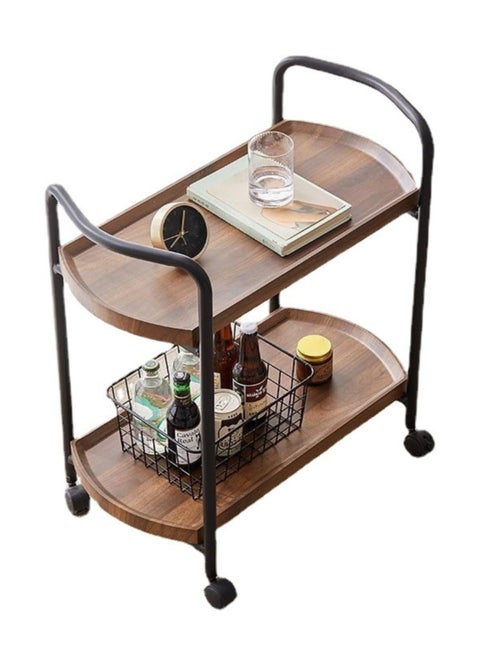 Living Room Center Table, Hotel Restaurant Delivery Cart, Double-Layer Solid Wood Wine Cart, Sofa Tables, Tea Cart, Dim Sum Cart, Cake Cart, walnut color