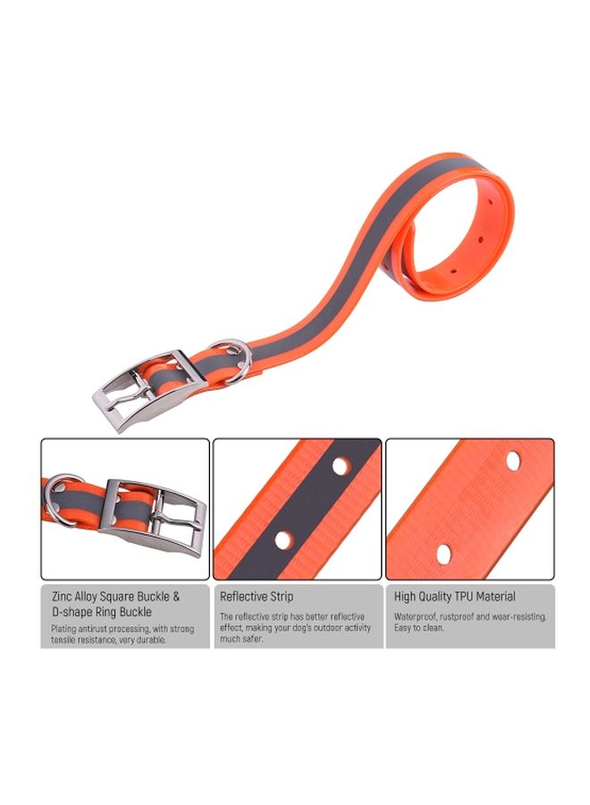 NIBEMINENT Reflective Adjustable Dog Collar Strap Orange/Black - Image 4
