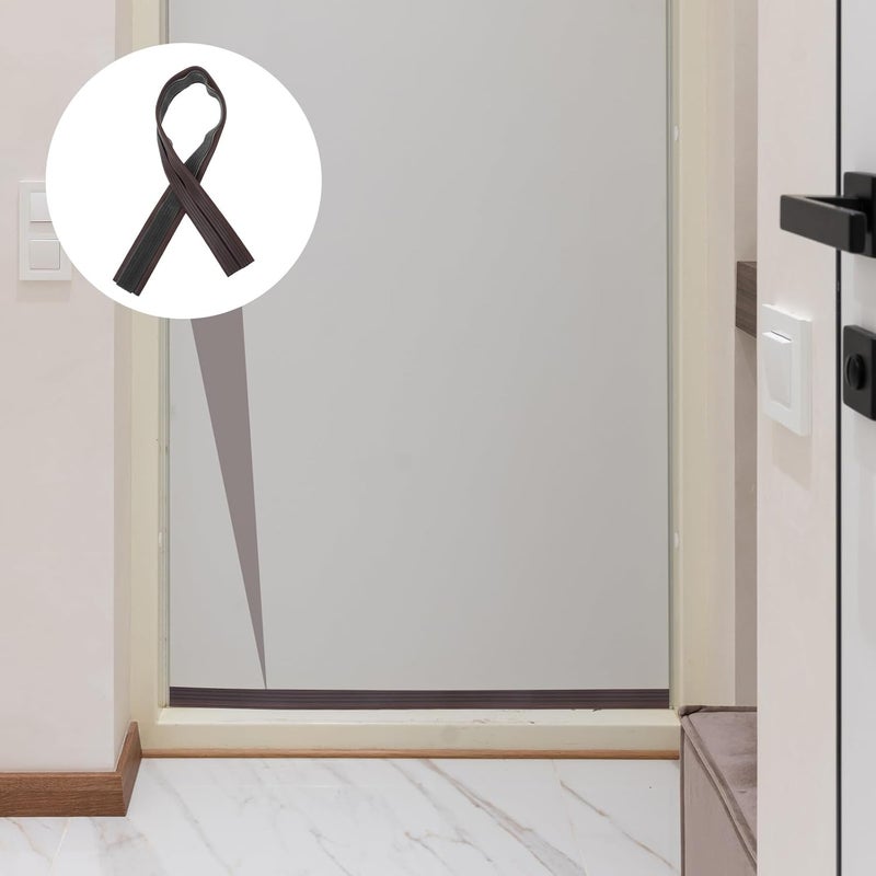 Door Seal Strip Bottom Weatherstripping for Doors Soundproofing Noise Stopper Brown Weather Seal Strip for Home Office Garage - Image 5