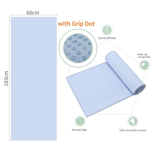 CYCLXY 3 Pack Yoga Mat Towels with Grip Dot, Hot Yoga Towel Non Slip Yoga Mat Towel Non-Slip Sweat Absorbent Anti-Slip Yoga Towel for Bikram,Pilates - Image 2