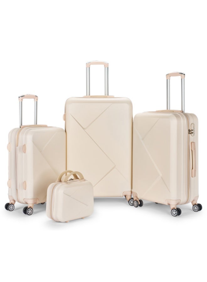 ليمرا طقم شنط سفر مكون من 4 حقائب أمتعة بعجلات و بتصميم صلب و قوي لون بيج - Image 1