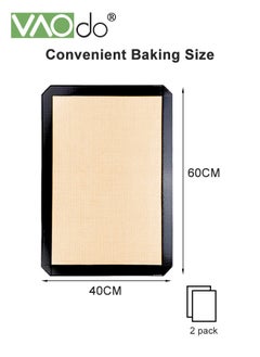 VAOdo 2 Pack Silicone Baking Mat Reusable Baking Mat Non-Stick Food Safe Silicone Mats for Baking Oven Baking Sheet for Making Cookies Macaroons Bread Black  - Image 5