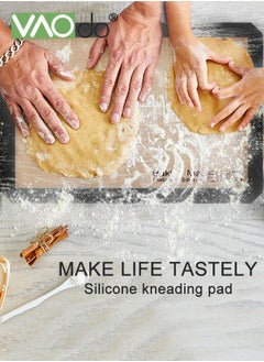 VAOdo 2 Pack Silicone Baking Mat Reusable Baking Mat Non-Stick Food Safe Silicone Mats for Baking Oven Baking Sheet for Making Cookies Macaroons Bread Black  - Image 3
