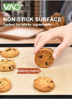 VAOdo 2 Pack Silicone Baking Mat Reusable Baking Mat Non-Stick Food Safe Silicone Mats for Baking Oven Baking Sheet for Making Cookies Macaroons Bread Black  - Image 2