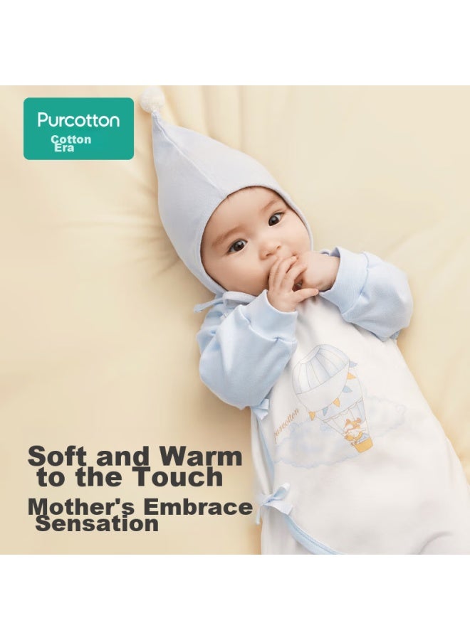 Purcotton Ultra-soft Baby Clothes, Infant Spring And Autumn Antibacterial Wind-soft Cotton Onesie, Newborn Pajamas, Autumn Porcelain Pink, Size 73 - Image 4