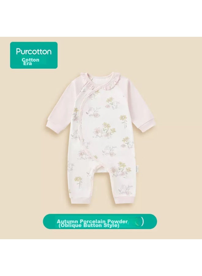 Purcotton Ultra-soft Baby Clothes, Infant Spring And Autumn Antibacterial Wind-soft Cotton Onesie, Newborn Pajamas, Autumn Porcelain Pink, Size 73 - Image 5