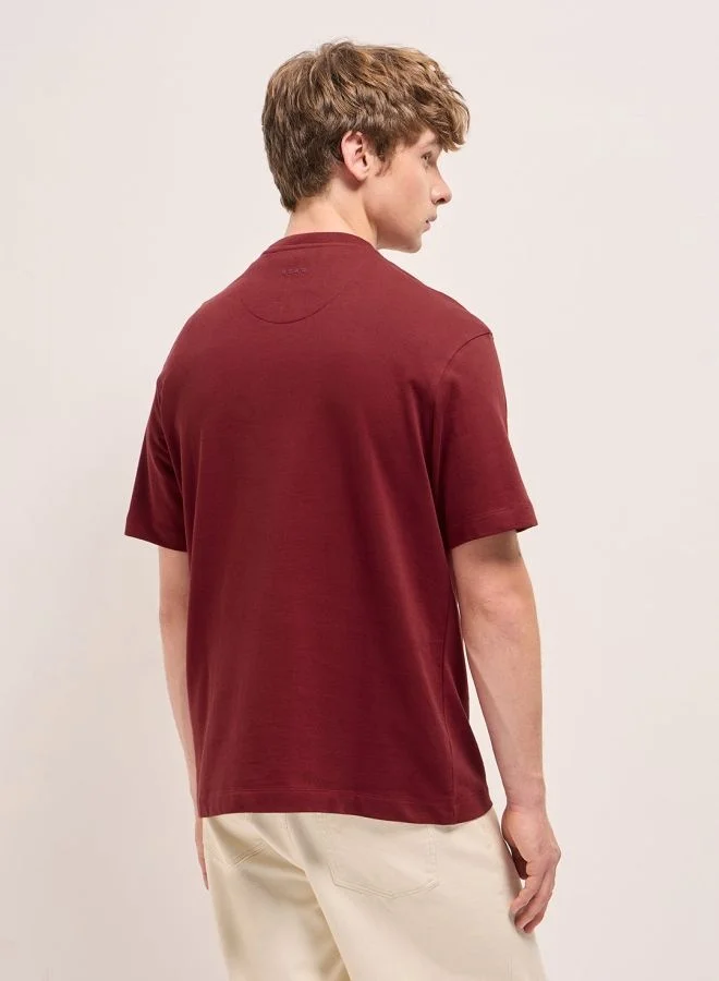 THE BEAR HOUSE Men's Red Oversize Abstract Heart Printed Crew Neck T-shirt Perfect For Casual Wear, Gym, Travel, Or Layering Stylish And Versatile Essential For Every Wardrobe
