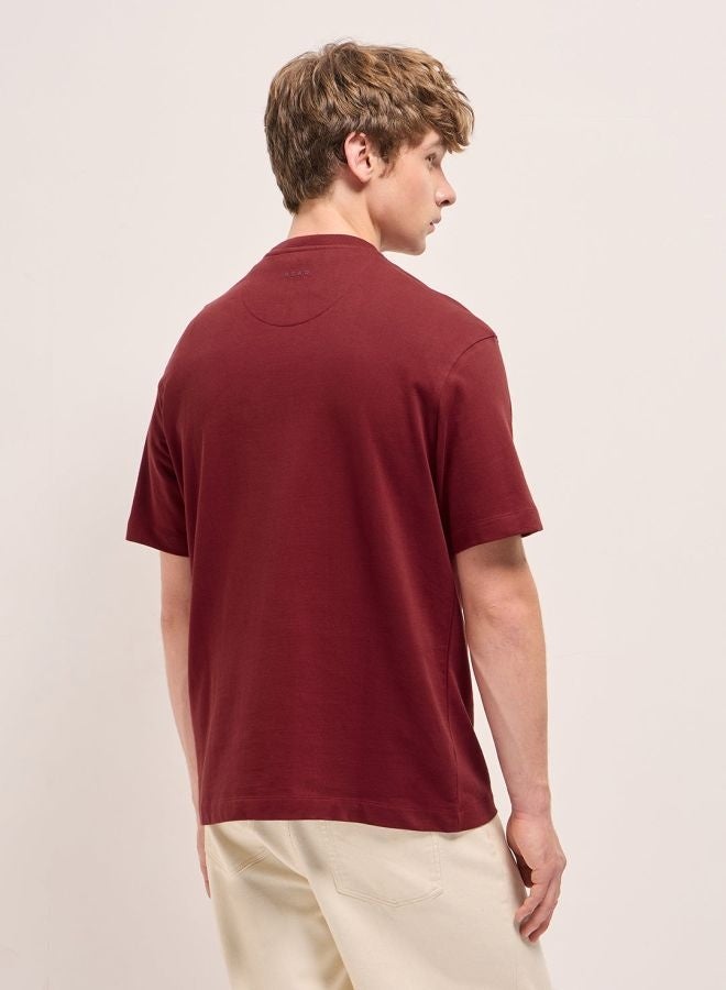 THE BEAR HOUSE Men's Red Oversize Abstract Heart Printed Crew Neck T-shirt Perfect For Casual Wear, Gym, Travel, Or Layering Stylish And Versatile Essential For Every Wardrobe  - Image 4