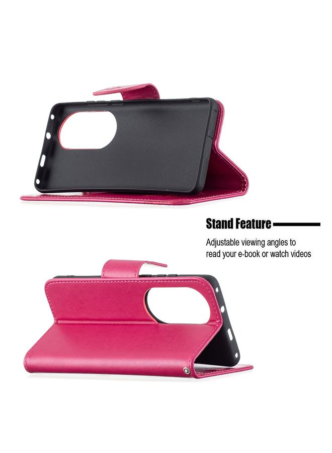 S-TOP Case For Huawei P50 Pro Two Butterflies Embossing Pattern Horizontal Flip Leather Case with Holder & Card Slot & Wallet & Lanyard - Image 5