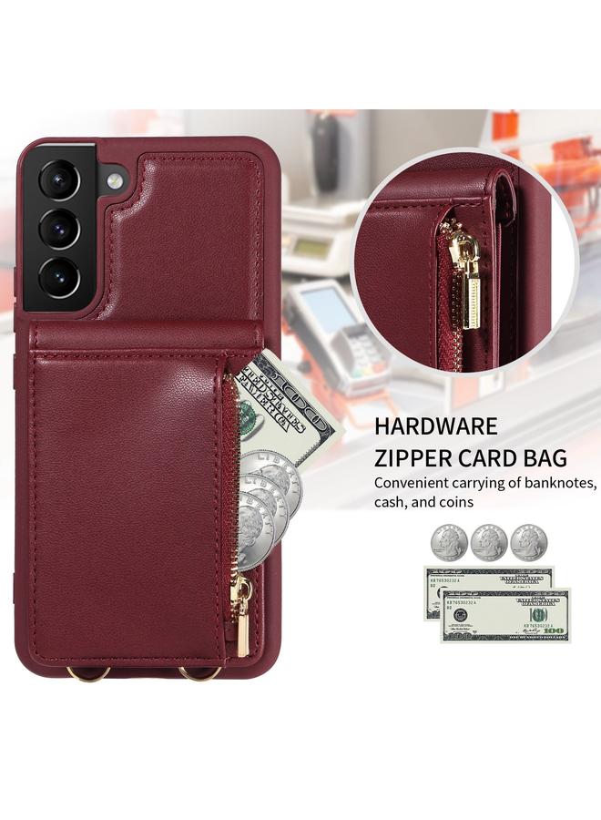 S-TOP Case For Samsung Galaxy S21+ 5G Crossbody Lanyard Zipper Wallet Leather Phone Case - Image 3