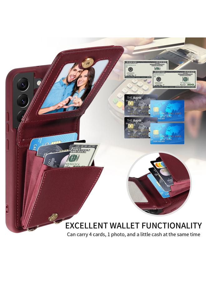 S-TOP Case For Samsung Galaxy S21+ 5G Crossbody Lanyard Zipper Wallet Leather Phone Case - Image 2