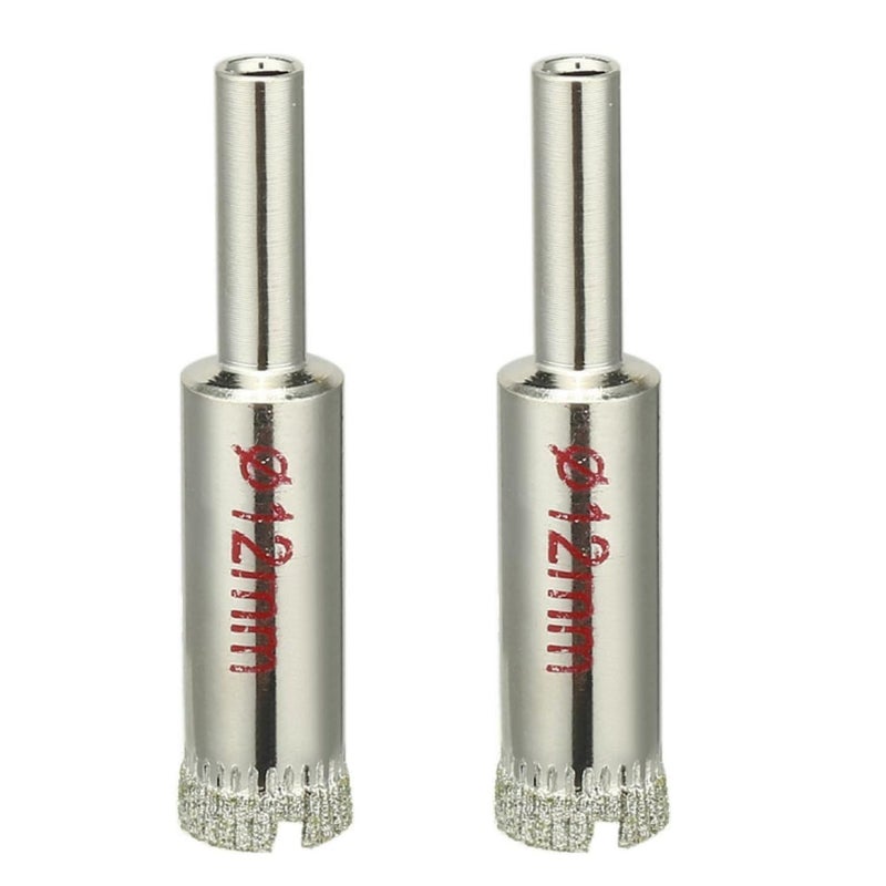Diamond Drill Bits for Glass and Tile, 12mm, Nickel Plated, Pack of 2 - Image 1