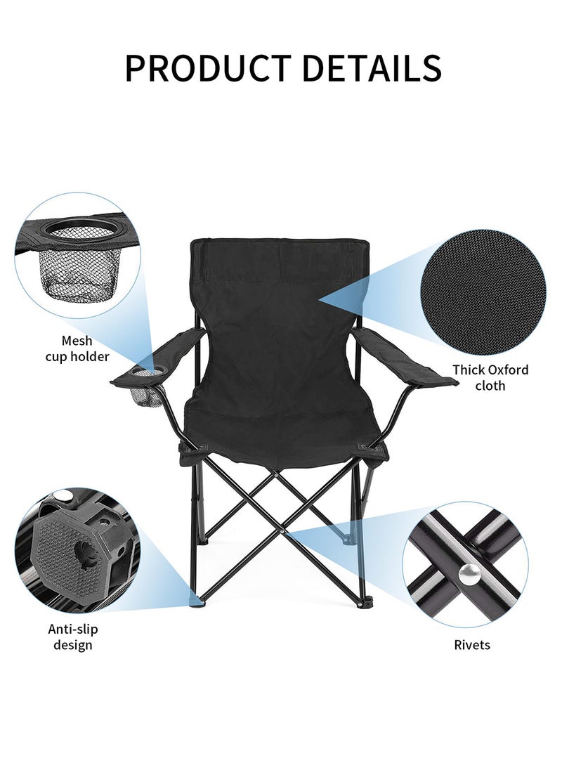 EzzySo - Comfortable Folding Backrest Chair with Armrests - Durable Steel Frame, Oxford Fabric, Perfect for Camping, Fishing, Picnics & Beach Outings, Leisure, Art Student, Portable - Image 1