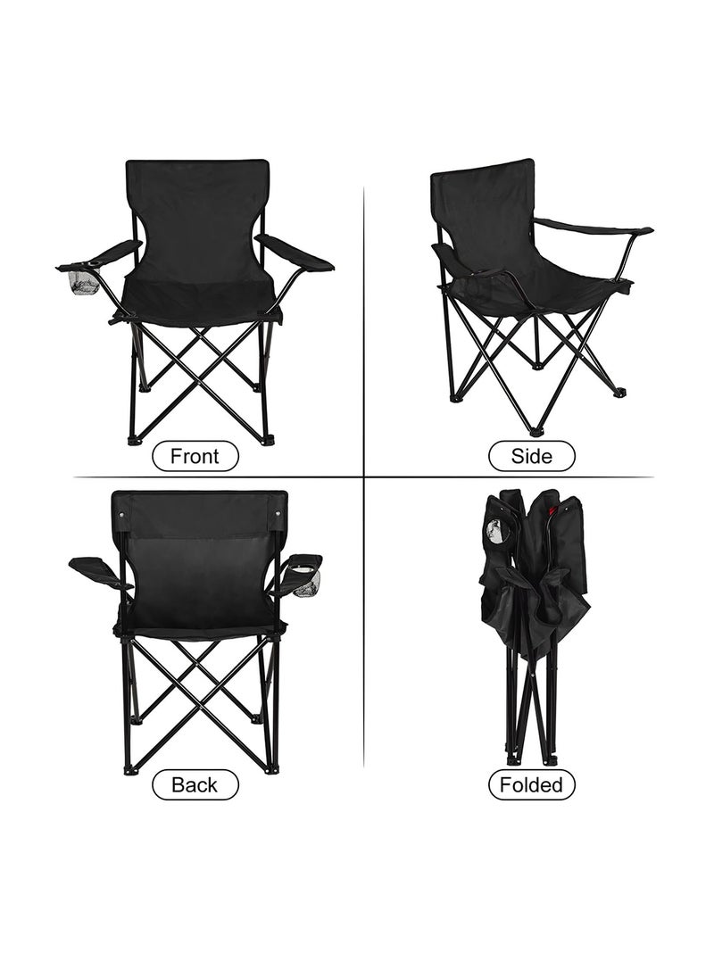 EzzySo - Comfortable Folding Backrest Chair with Armrests - Durable Steel Frame, Oxford Fabric, Perfect for Camping, Fishing, Picnics & Beach Outings, Leisure, Art Student, Portable - Image 1
