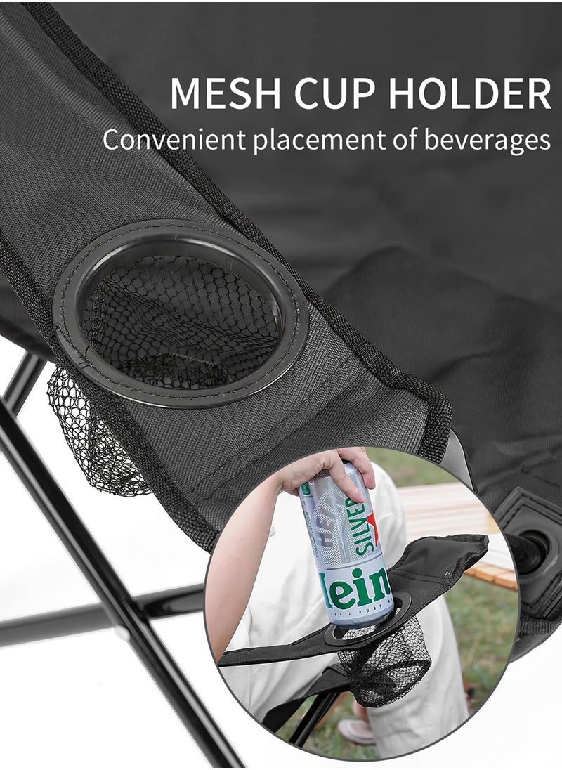 EzzySo - Comfortable Folding Backrest Chair with Armrests - Durable Steel Frame, Oxford Fabric, Perfect for Camping, Fishing, Picnics & Beach Outings, Leisure, Art Student, Portable - Image 1