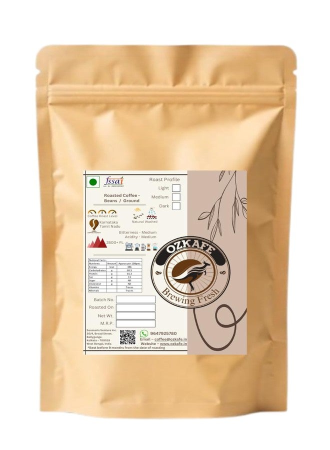 OZKAFE Arabian Mocha Blend - Medium Roast | Whole Beans Grounded | Café Strong Blend | Freshly Roasted (500 g) - Image 2