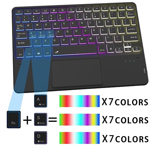 SNOODU for Lenovo Tab M11 11 inch 2024 Keyboard Case: 3 Zone 7 Colors Backlit Trackpad Keyboard for 11" Lenovo Tablet M11 2024 (TB330FU/TB330XU) - Detachable Smart Touchpad Wireless Key Board Folio Cover - Image 2