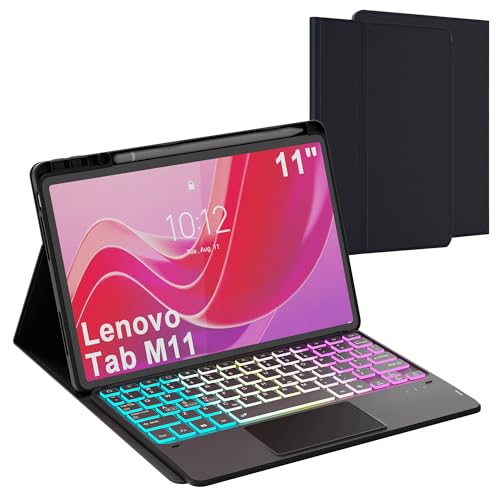 SNOODU for Lenovo Tab M11 11 inch 2024 Keyboard Case: 3 Zone 7 Colors Backlit Trackpad Keyboard for 11" Lenovo Tablet M11 2024 (TB330FU/TB330XU) - Detachable Smart Touchpad Wireless Key Board Folio Cover - Image 1
