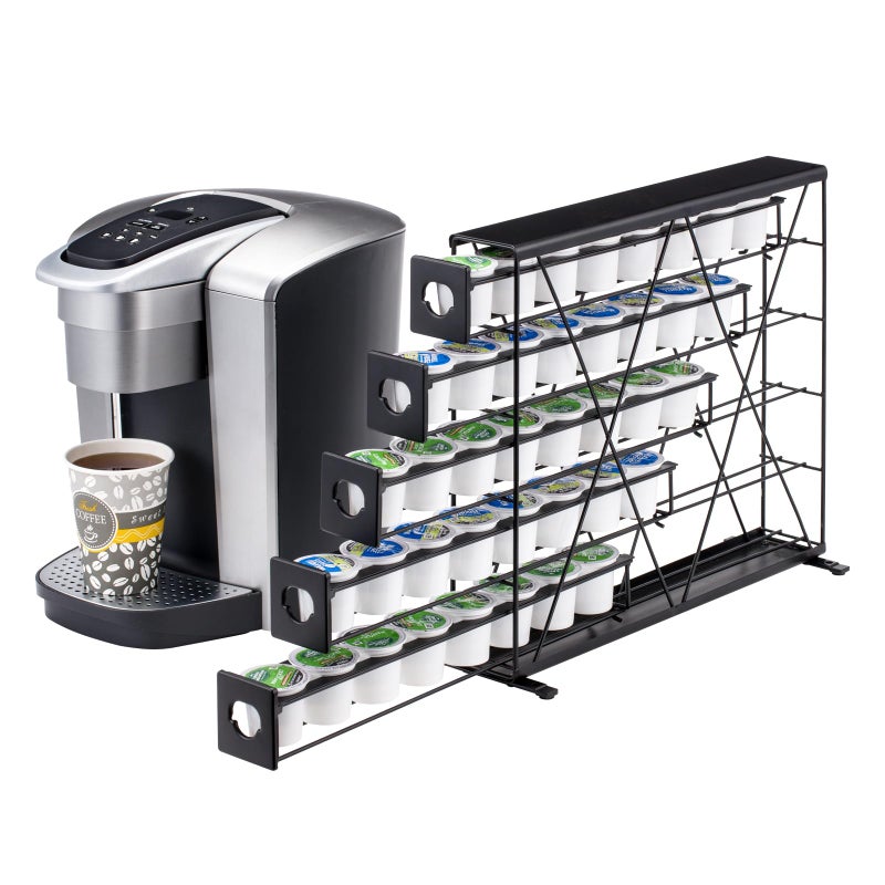 Rice rat k cup Holders for 5 Tier Coffee Pod Holder,Black Metal Space(40 pods) - Image 1