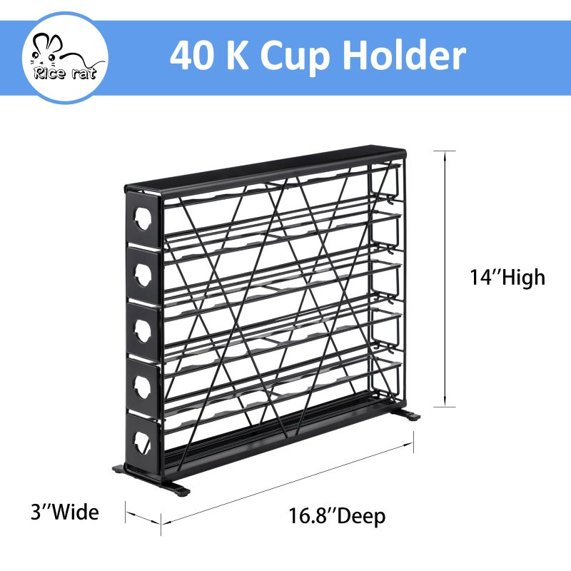 Rice rat k cup Holders for 5 Tier Coffee Pod Holder,Black Metal Space(40 pods) - Image 2