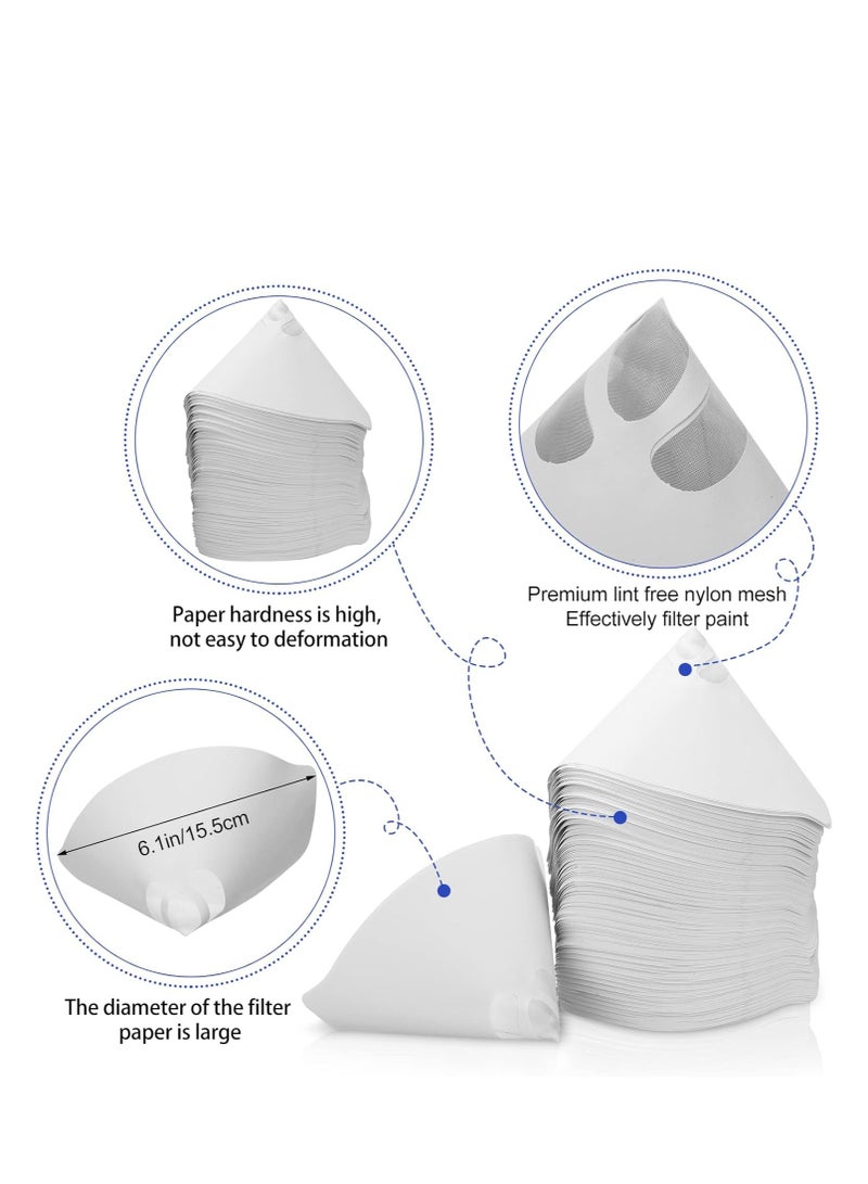SYOSI 100 Pcs Paint Strainers, Disposable Paint Filter Resin Filter Cone Paint Filter Screen, with 149 Micro Flow Nylon Mesh, for Automotive Spray, Guns Paint, Art Crafts Painting Projects - Image 2