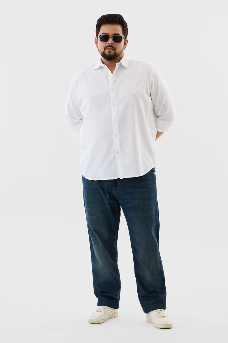 SNITCH 100% Cotton Textured Plus Size Shirt