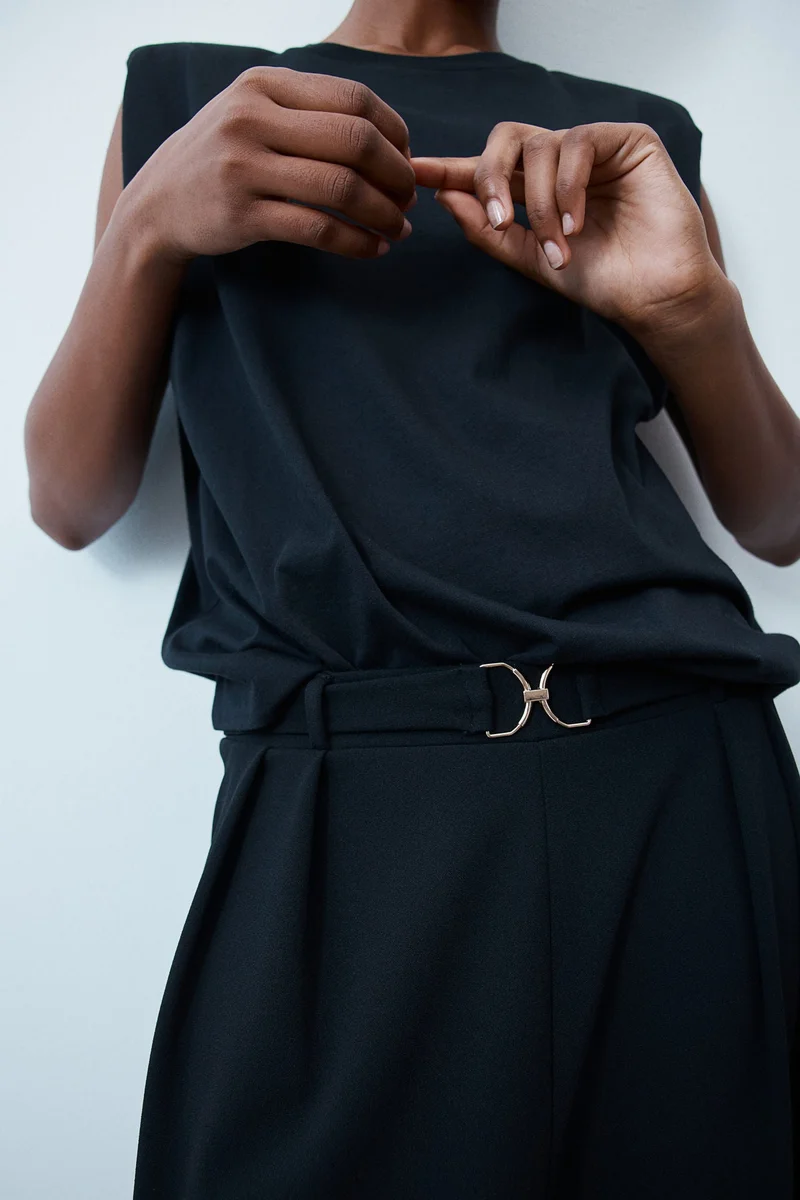 H&M Buckle-Detail Tailored Trousers