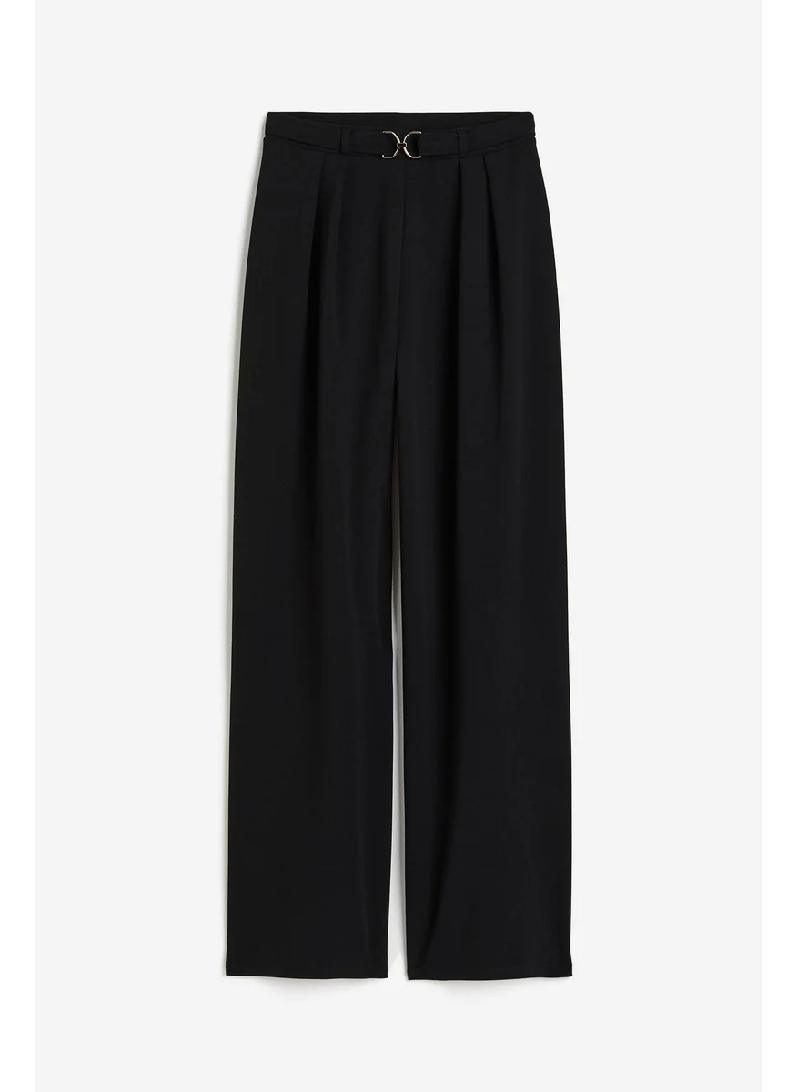 H&M Buckle-Detail Tailored Trousers