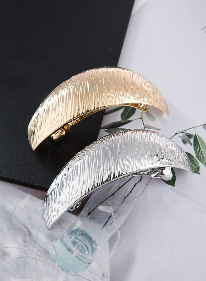 JinYu Hair Clips for Women Ladies, Simple Fashion Metal Hair Clips French Styles Hair Barrettes for Medium and Thick Hair, No Slip and Durable Automatic Clasp (Silver) - Image 5