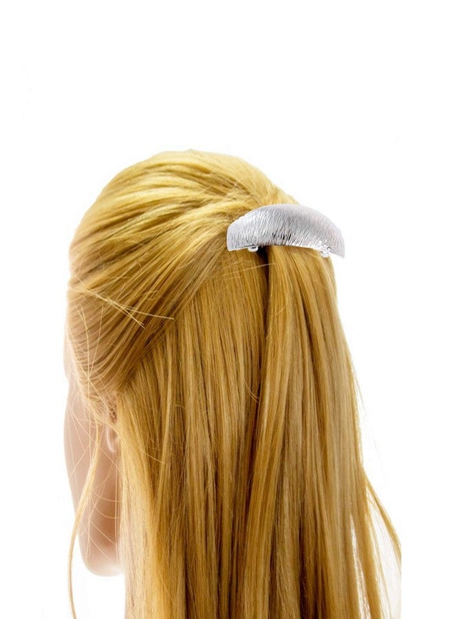 JinYu Hair Clips for Women Ladies, Simple Fashion Metal Hair Clips French Styles Hair Barrettes for Medium and Thick Hair, No Slip and Durable Automatic Clasp (Silver) - Image 2