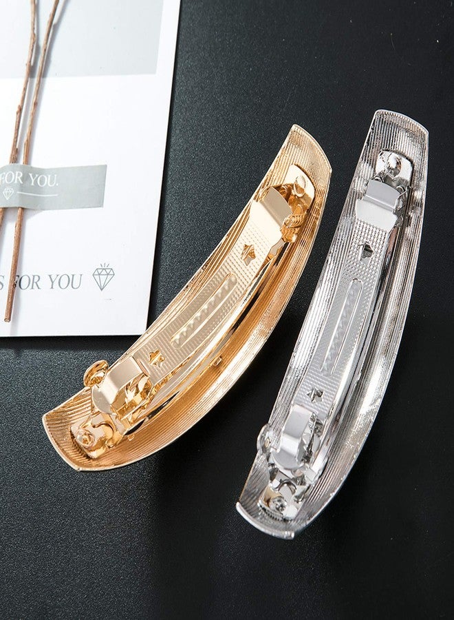 JinYu Hair Clips for Women Ladies, Simple Fashion Metal Hair Clips French Styles Hair Barrettes for Medium and Thick Hair, No Slip and Durable Automatic Clasp (Silver) - Image 4