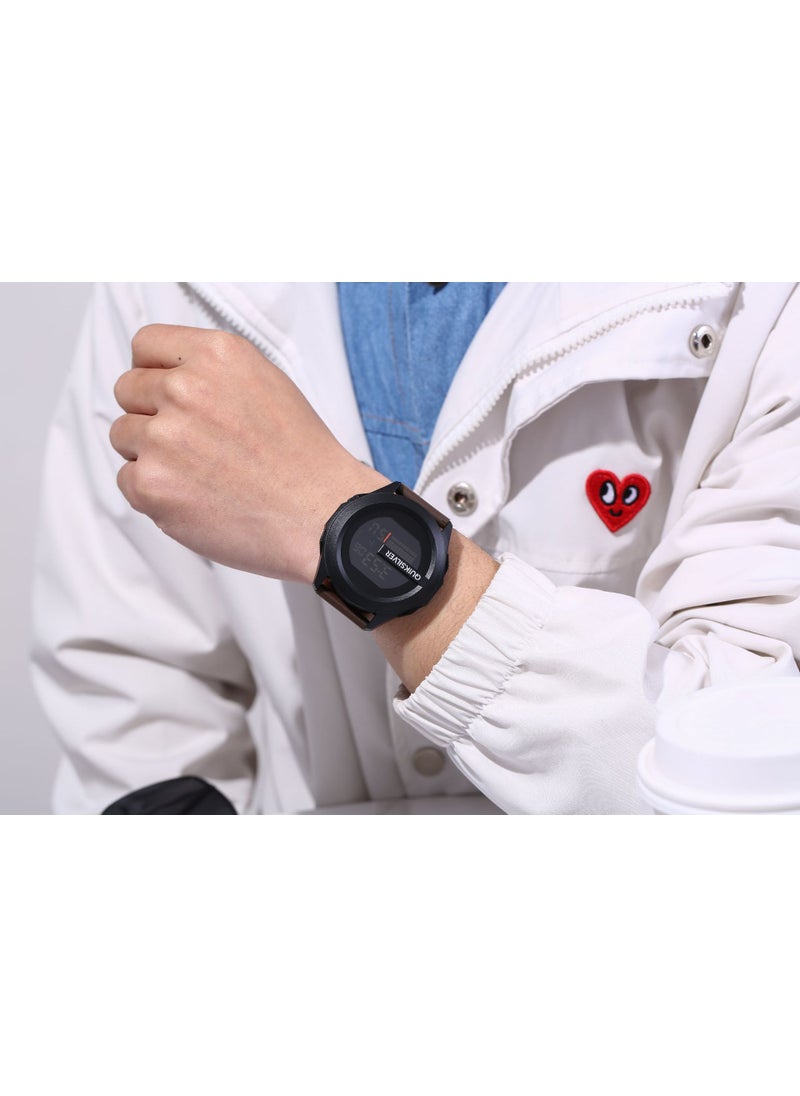 QIKSILVER Tech Mens Multifunction Waterproof Luminous Trendy Student Watch Army Green