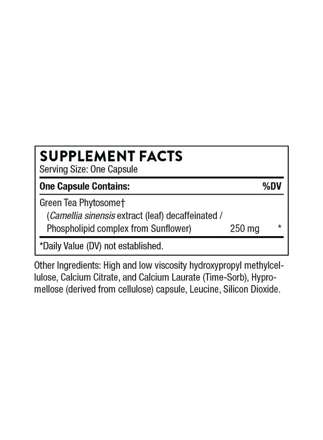 Thorne مستخلص الشاي الأخضر - فوائد مضادة للأكسدة، حماية الكبد، وفوائد الأيض* للشاي الأخضر بدون كافيين - 60 كبسولة - Image 2