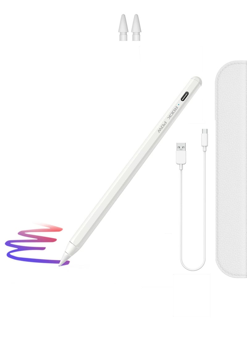 Captaintech Active Digital Stylus iPad Pen Pencil Pro with Fast Charging & Palm Rejection For Apple iPad 2018 -2022 and Later White - Image 1