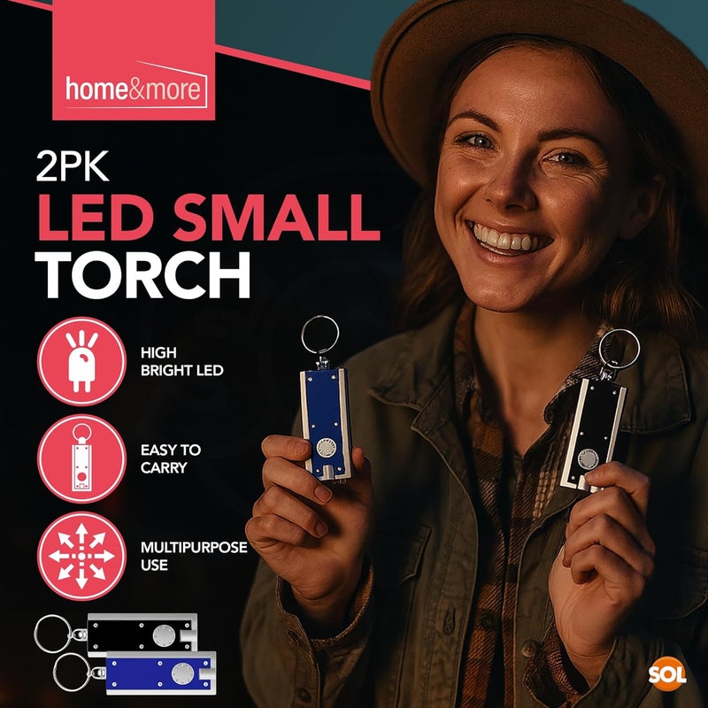SOL 2pk LED Key Chain Lights - Compact Pocket Torch with 360-Degree Swivel - Image 3