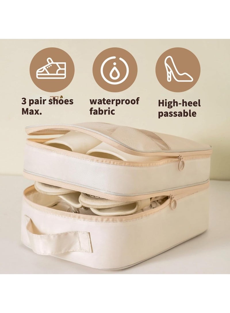 Vparty Compact Travel Shoe Organizer – Store 3 Pairs of Shoes with Ease, Essential for Carry-On Luggage, Portable Shoe Storage Bag, Travel Organizer for Shoes, Space-Saving Shoe Case for Packing, Waterproof Shoe Pouch for Travel  - Image 3