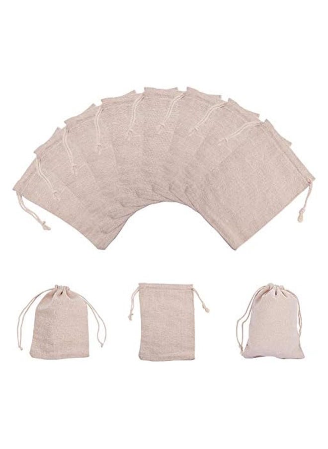 Generic PandaHall Elite 30 pcs 17x12cm Rectangle Cotton Packing Pouches Drawstring Bags Jewelry Pouches Bags Drawstring Bags Gift Bags, Antique White  - Image 2